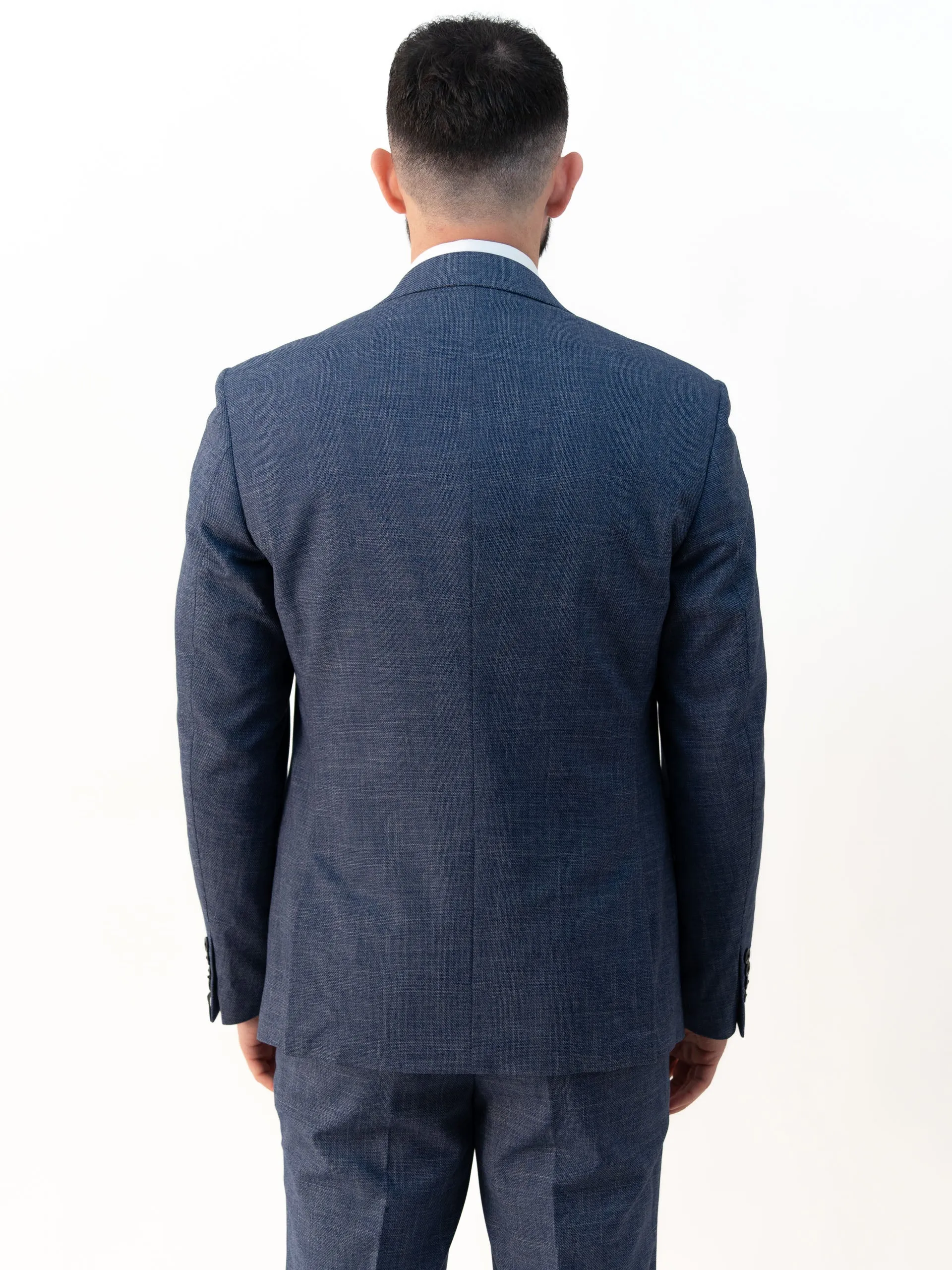 Paolo Sky Blue Double Breasted Three Piece Suit