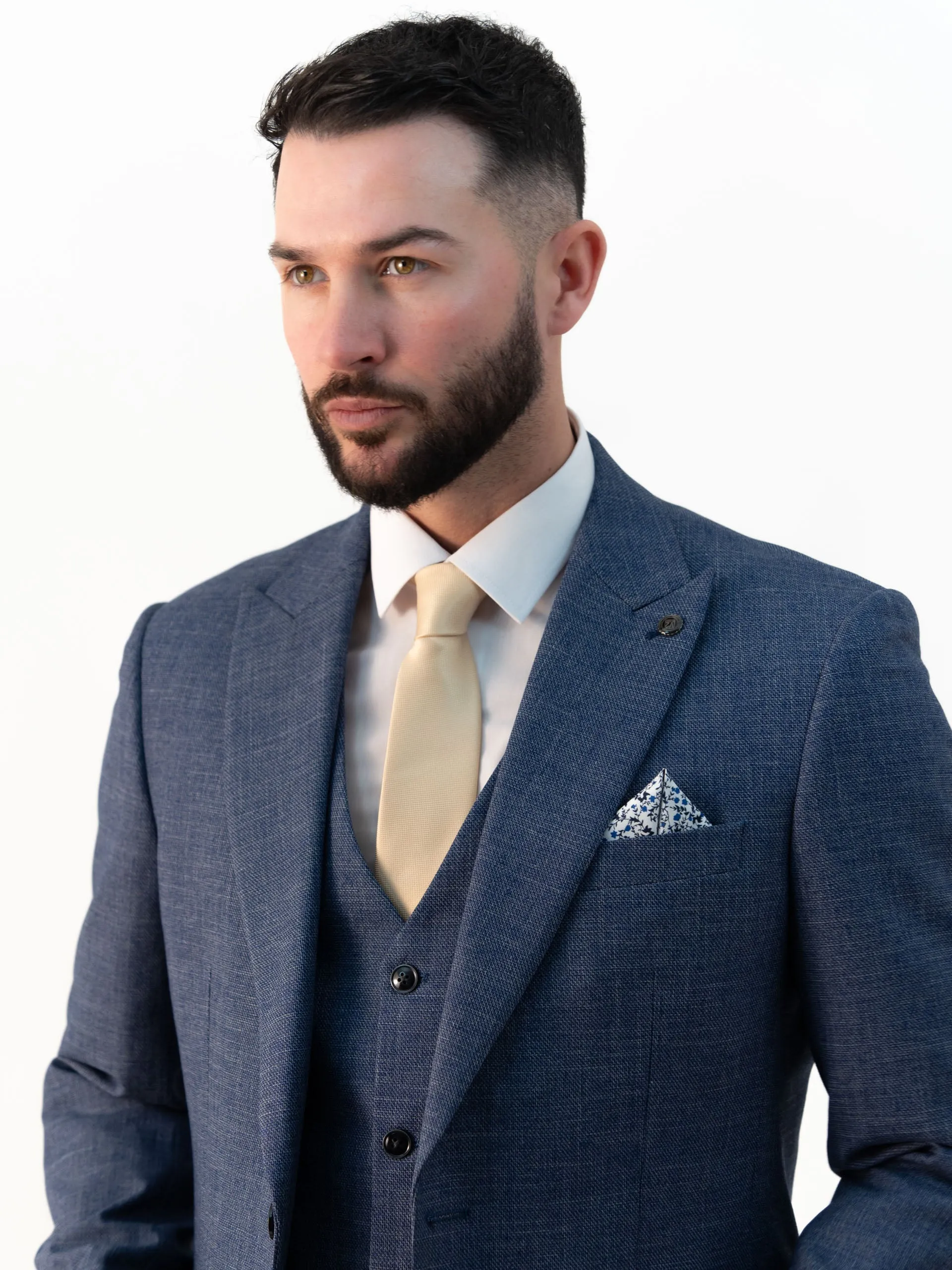 Paolo Sky Blue Double Breasted Three Piece Suit