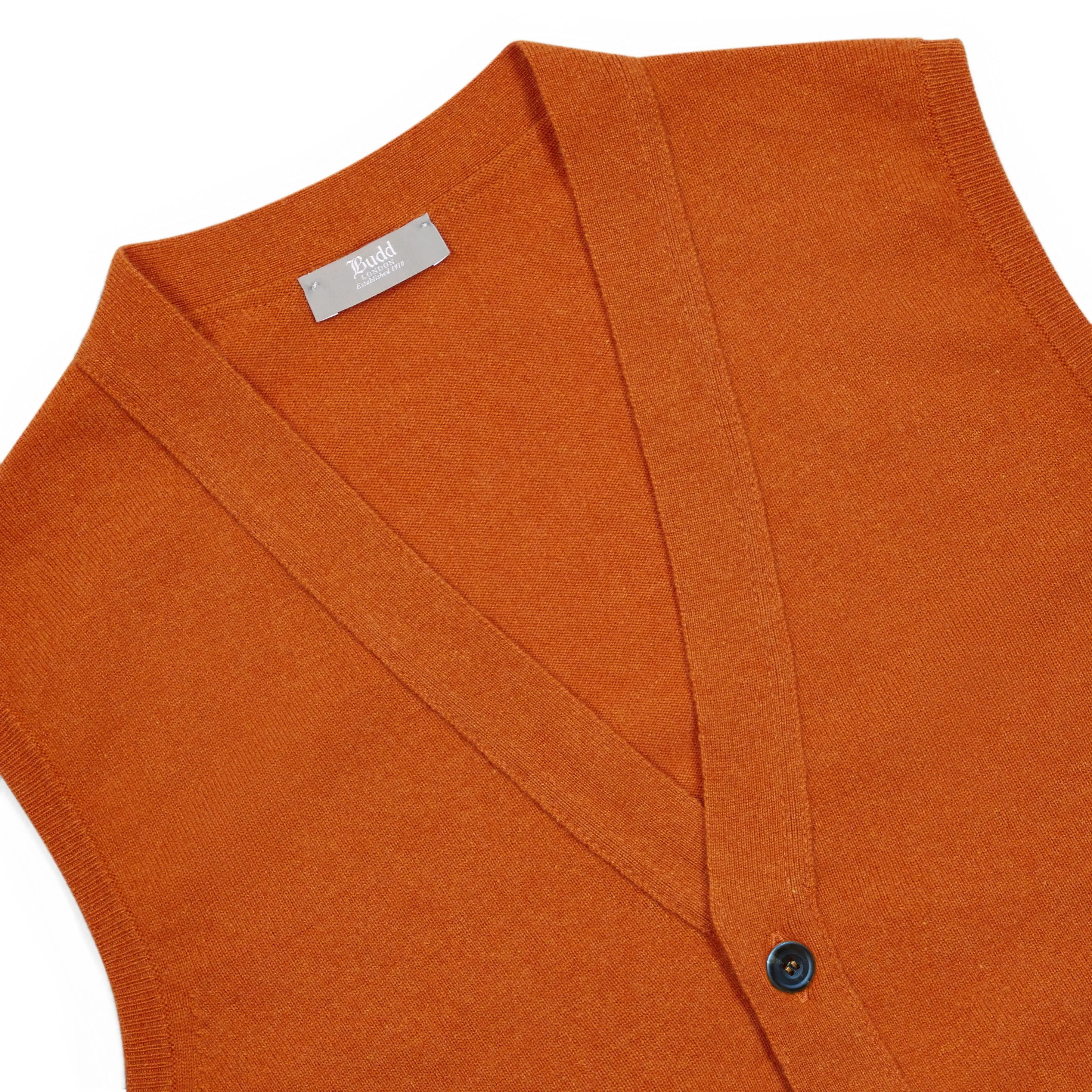 Plain Cashmere Sleeveless Oxton Jumper in Cointreau