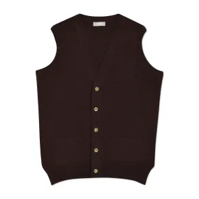 Plain Cashmere Sleeveless Oxton Jumper in Ebony