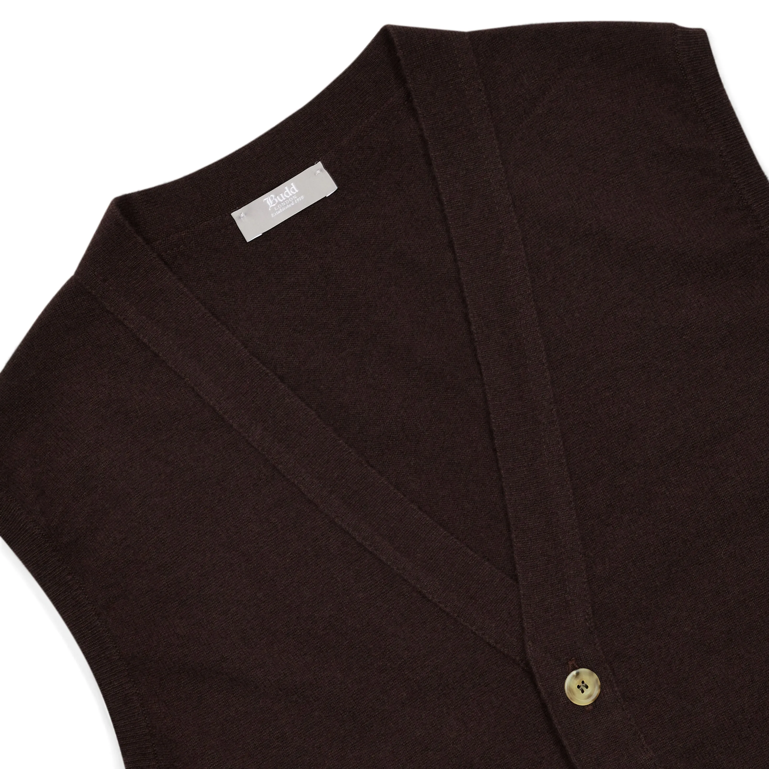 Plain Cashmere Sleeveless Oxton Jumper in Ebony