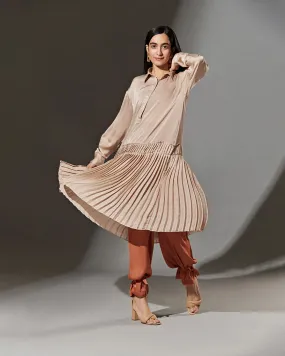 PLEATED CREPE TUNIC