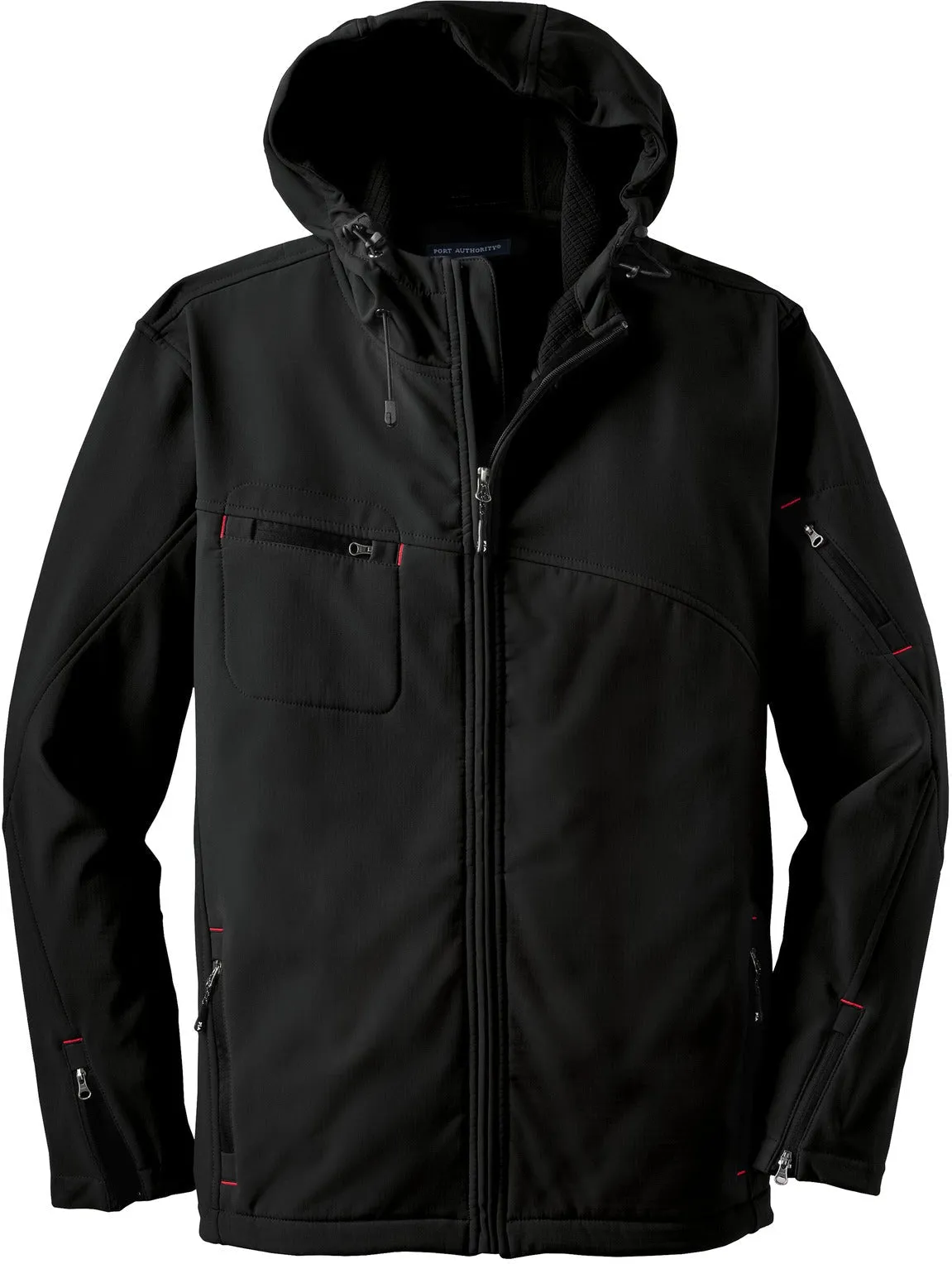 Port Authority Textured Hooded Soft Shell Jacket