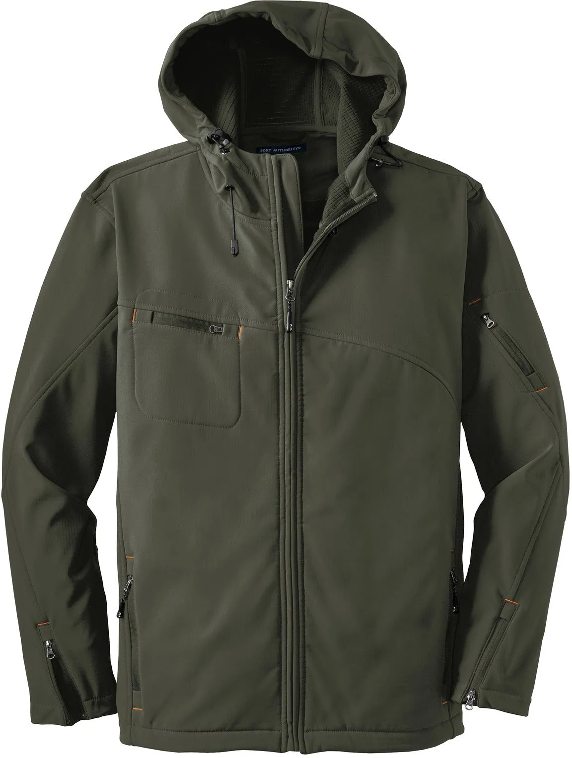 Port Authority Textured Hooded Soft Shell Jacket