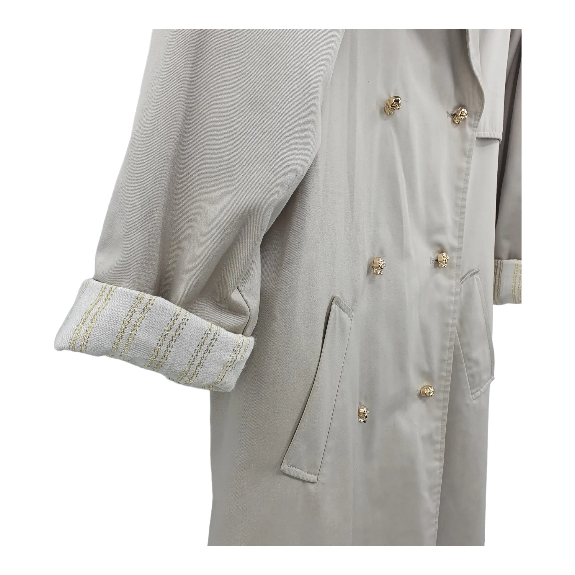 Re-Fashioned Stud & Skull Trench Coat - M/L - House of Fraser, Le Mac