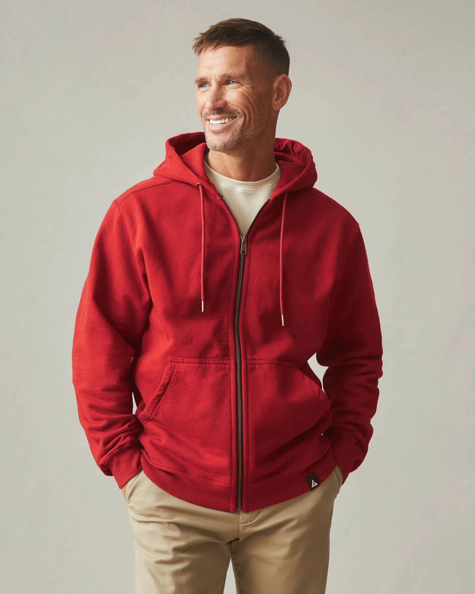 Relaxed Classic Full Zip - Real Red