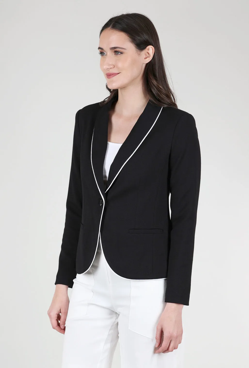 Remi Pique Corded Blazer, Black