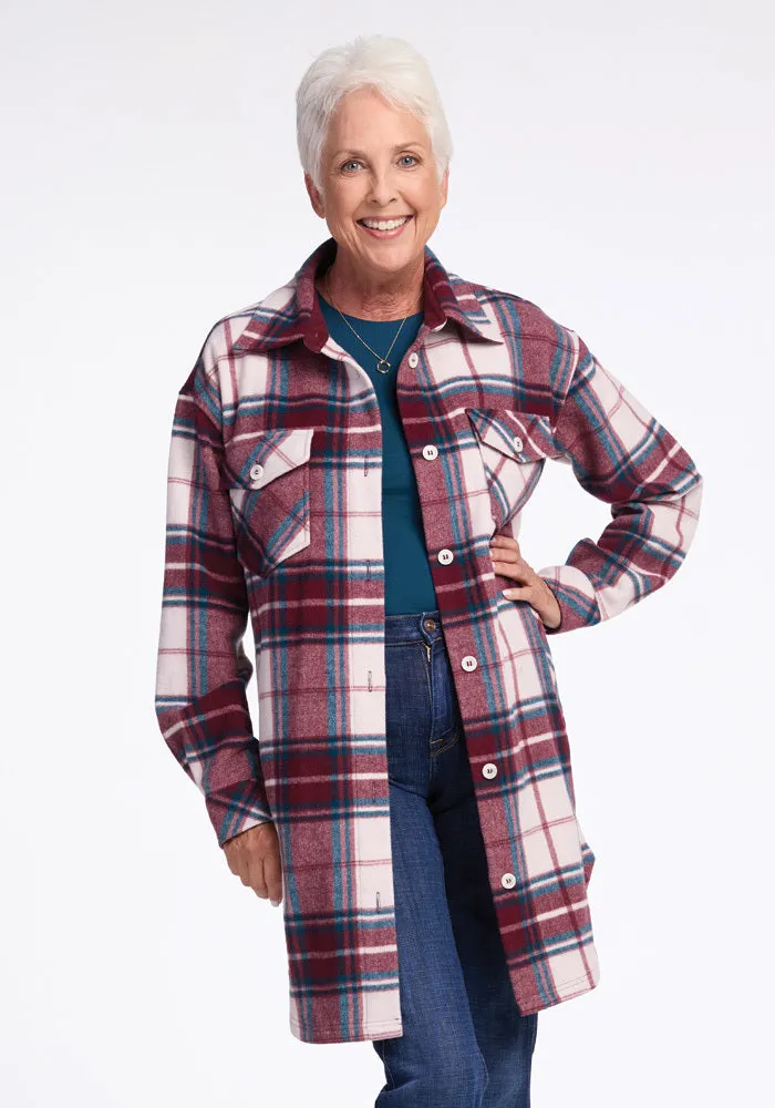 Sutton Shacket - Frozen Cranberry Plaid