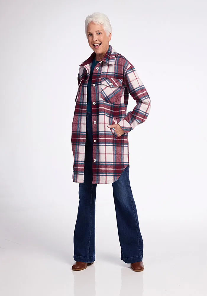 Sutton Shacket - Frozen Cranberry Plaid