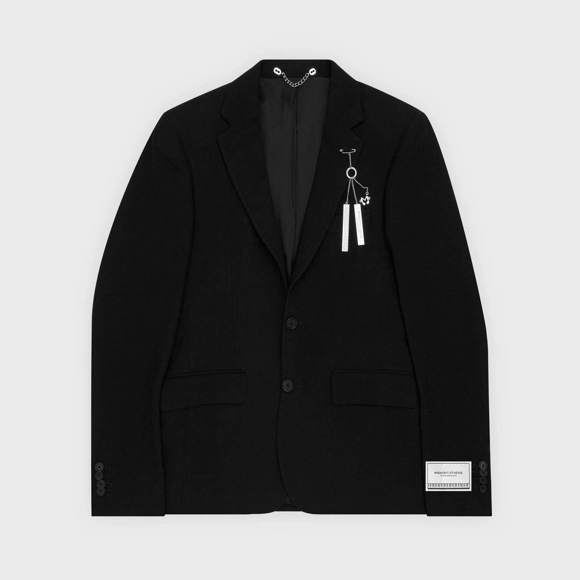 Synth Single Breasted Blazer - Black