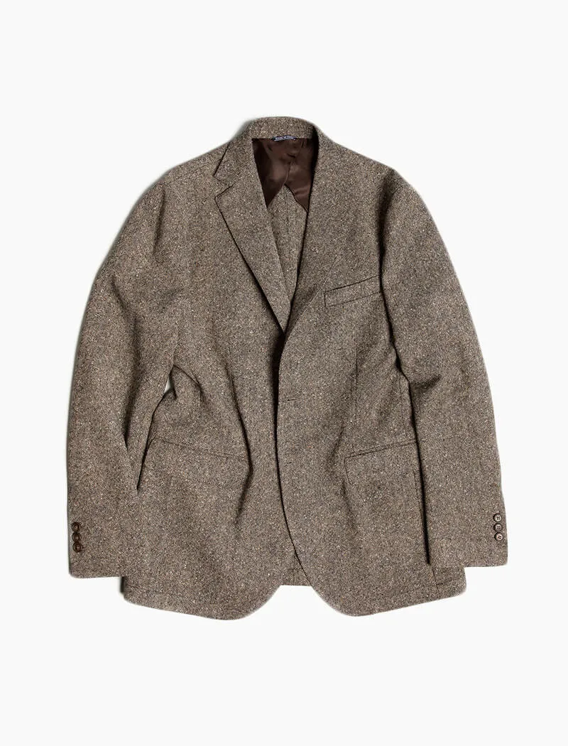 Taupe Donegal Tweed Wool Blazer