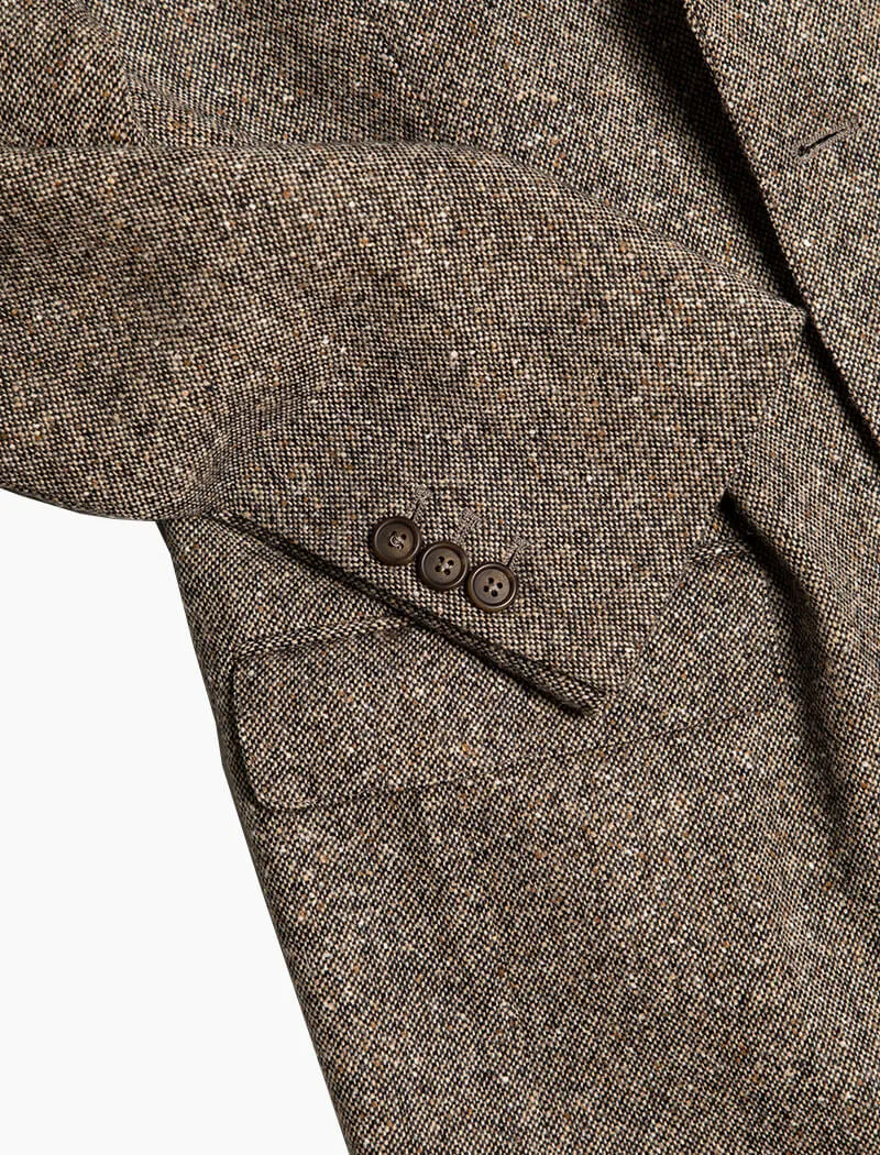 Taupe Donegal Tweed Wool Blazer