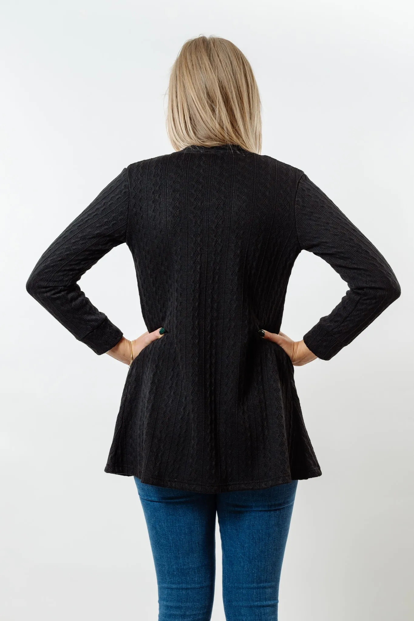 The Lolly Cable Knit Sweater in Black