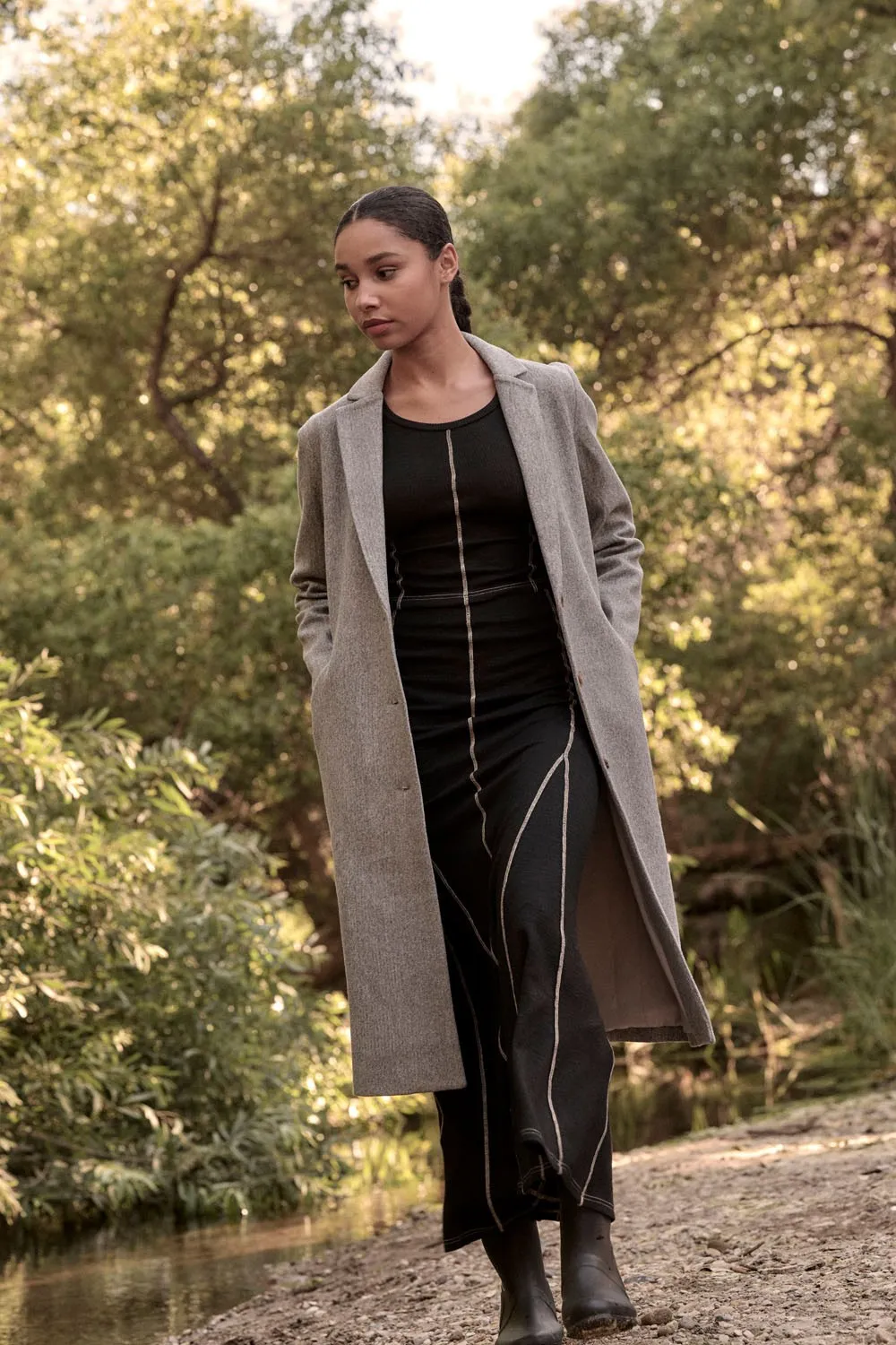 Urban Empress Calf-Length Overcoat - Gray