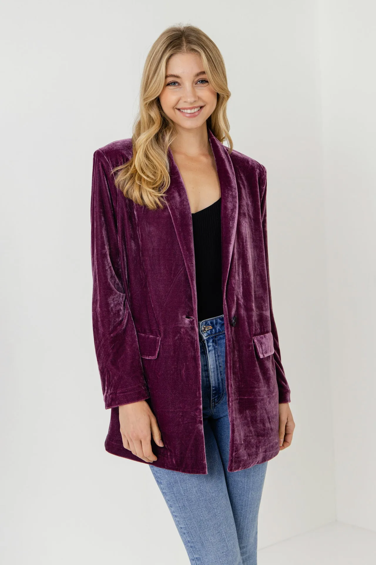 Velvet Loose Fit Blazer