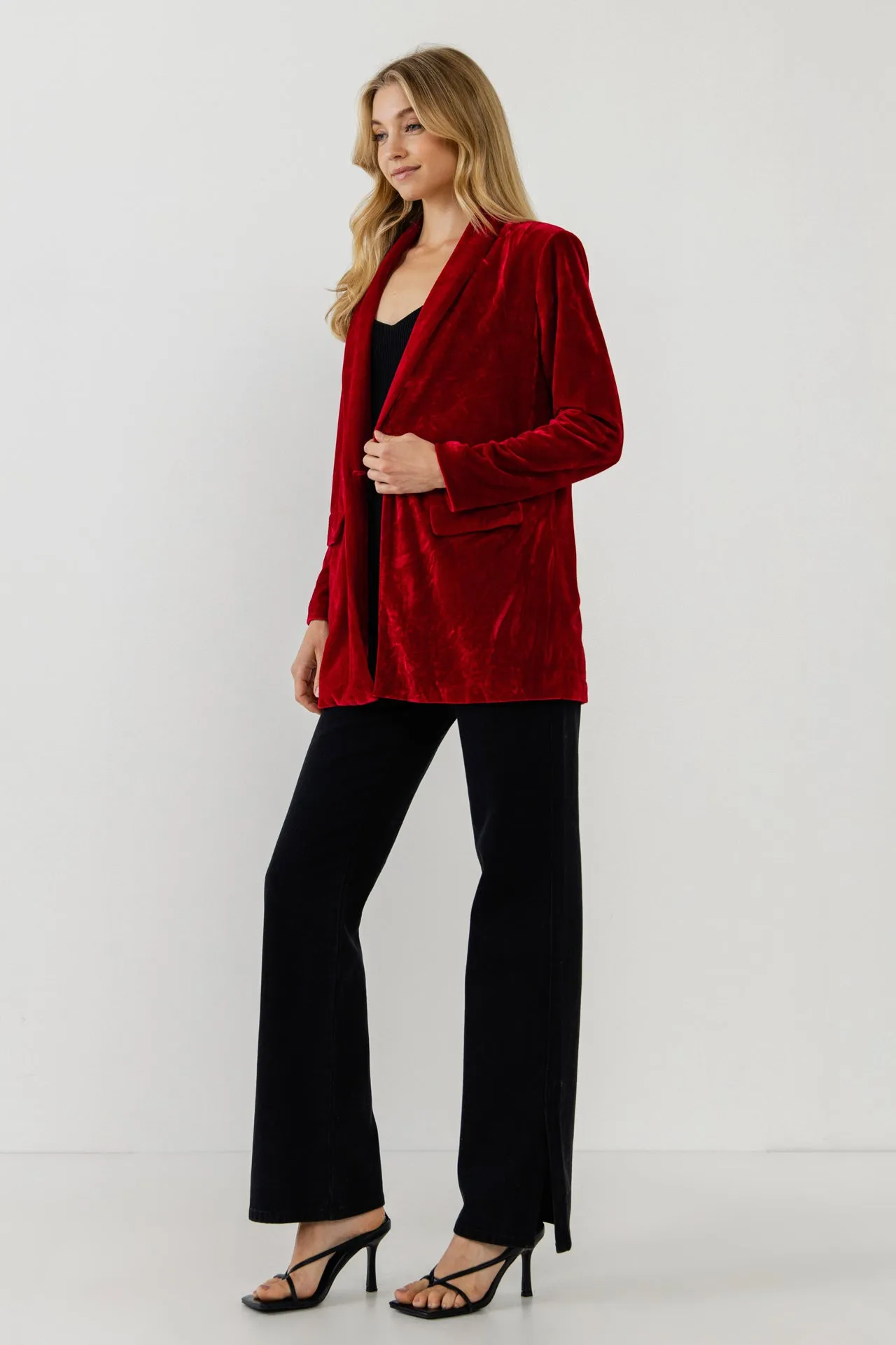 Velvet Loose Fit Blazer