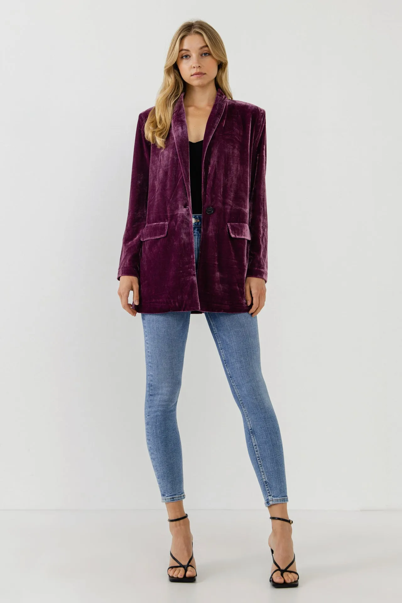 Velvet Loose Fit Blazer