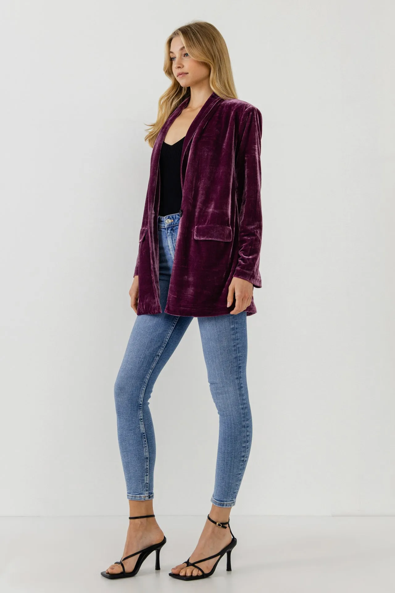 Velvet Loose Fit Blazer