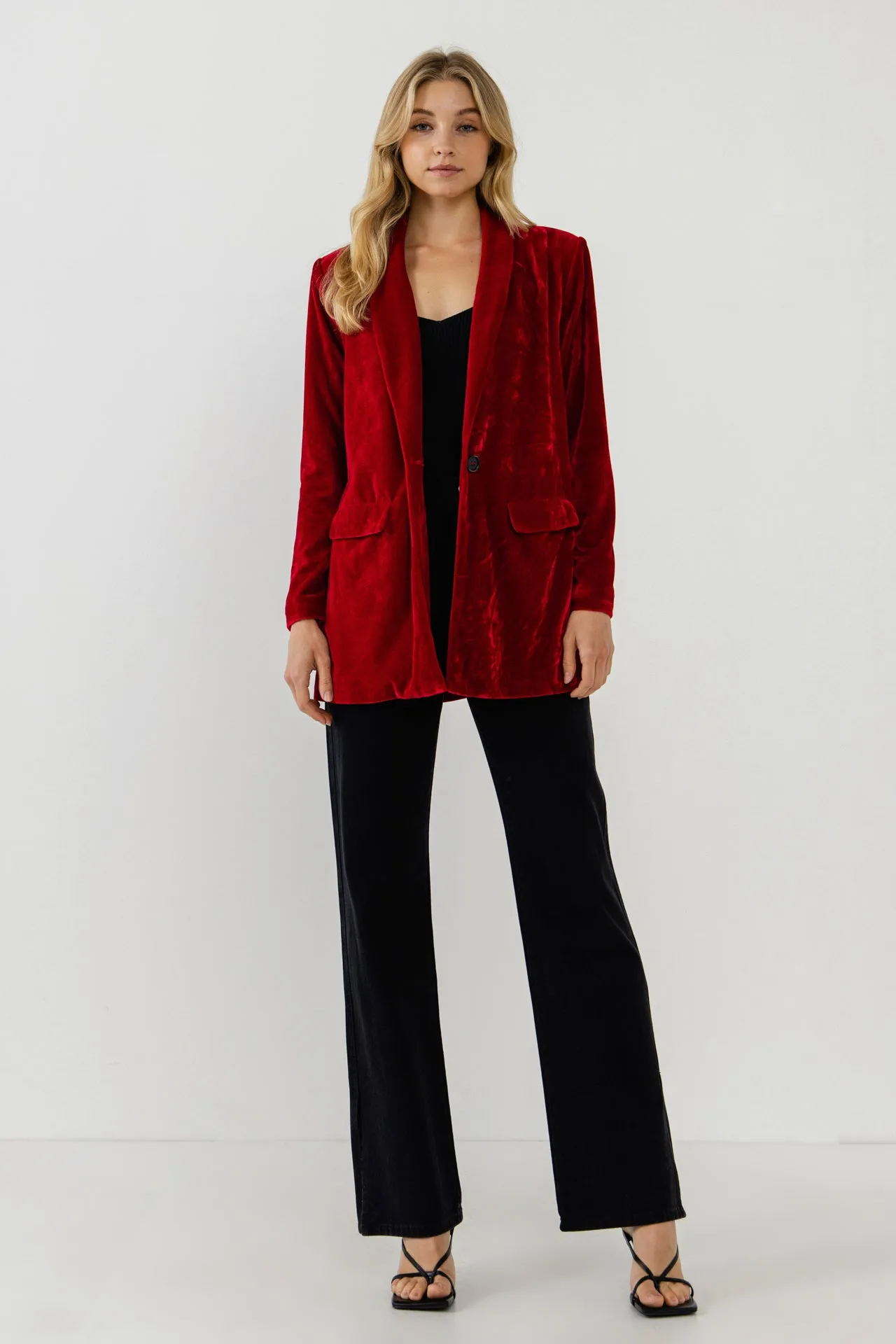 Velvet Loose Fit Blazer