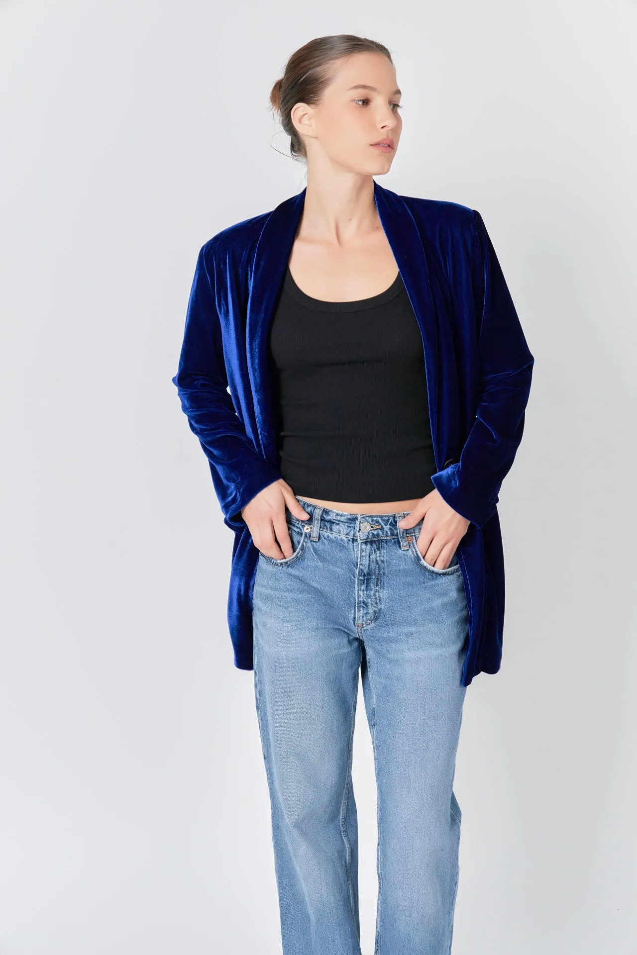 Velvet Loose Fit Blazer