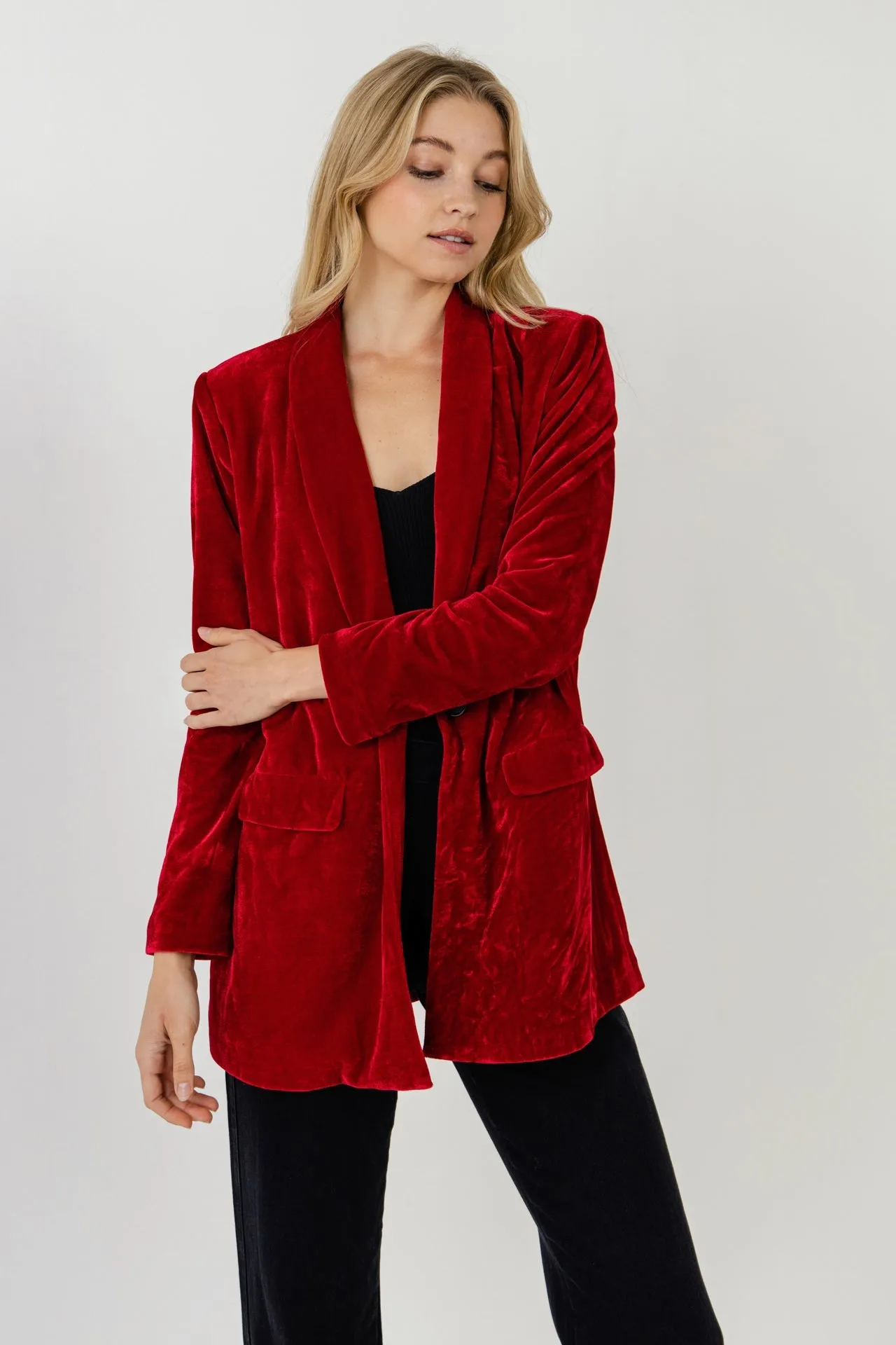 Velvet Loose Fit Blazer