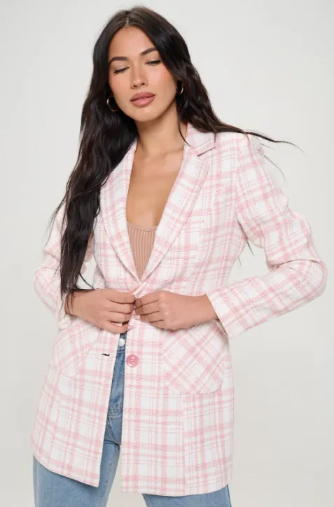 W459R1 - Spring Plaid Blazer