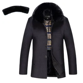 Winter Furry Collar Woolen Jacket