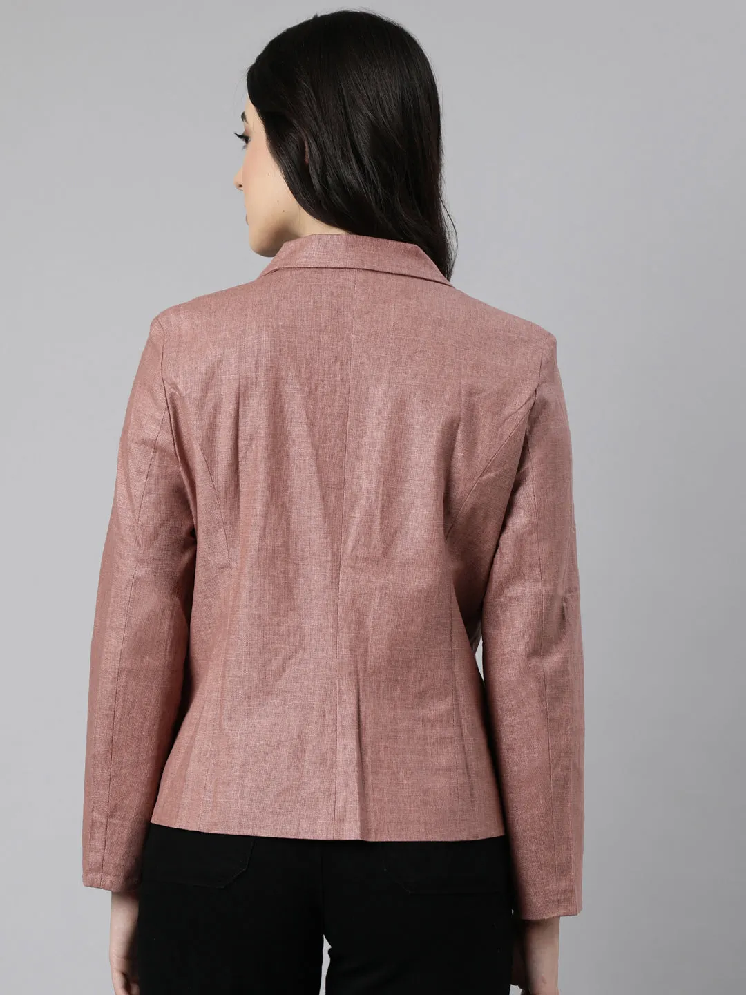 Women Brown Single-Breasted Blazer