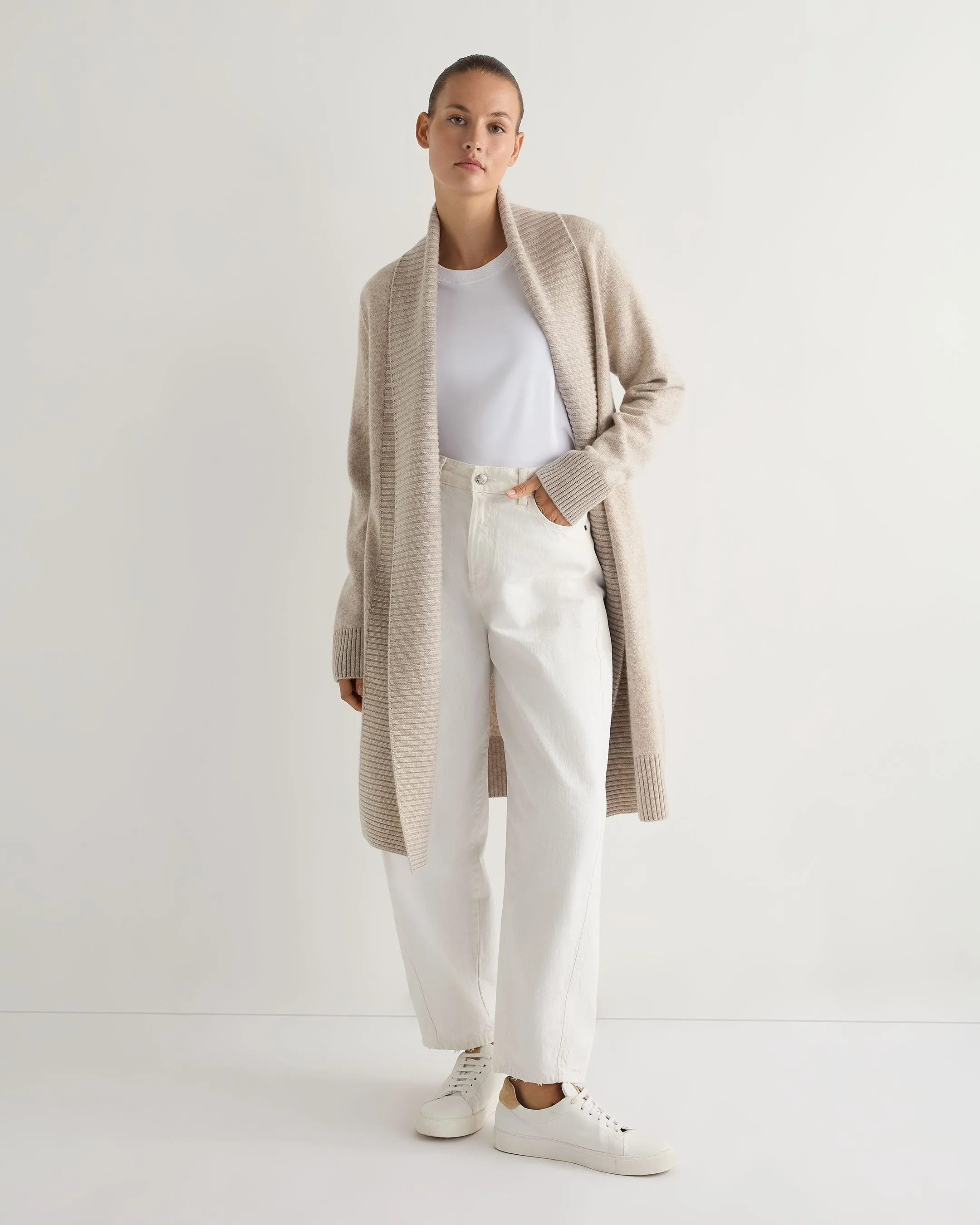 Women's Abbey Cashmere Cardigan Sand Brown