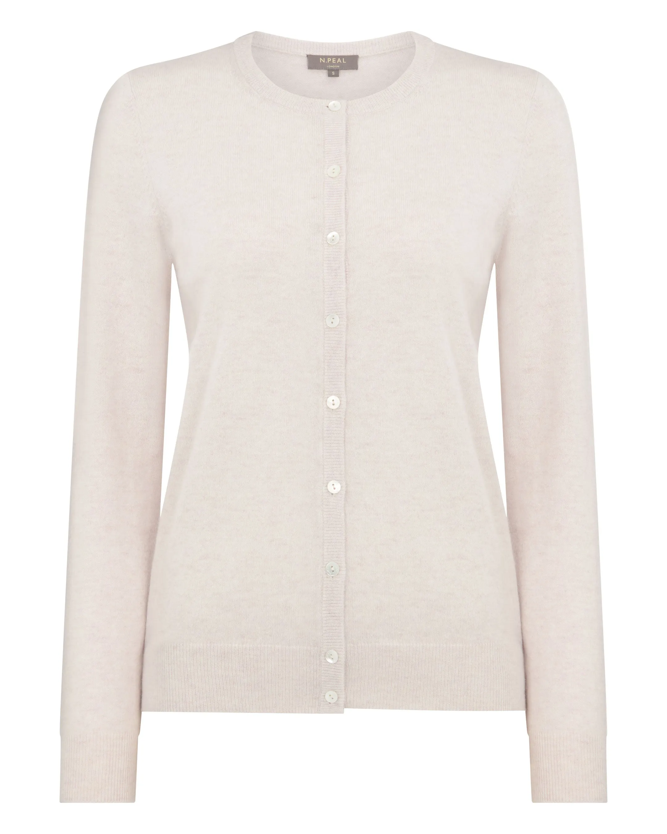 Women's Olivia Round Neck Cashmere Cardigan Frost White