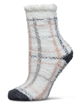 Women's Plaid Marshmallow Cozy Crew Socks