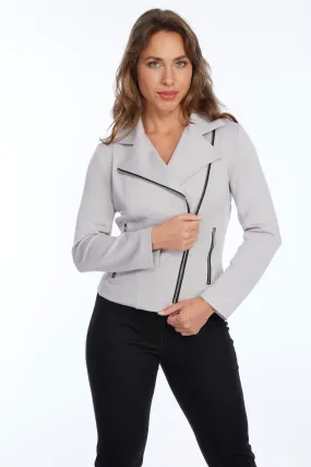 Women's Zipper Ponte Knit Motto Jacket | LIOR