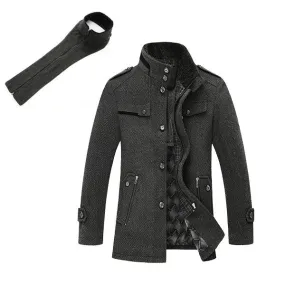 Wool Epaulets Detachable Collar Jacket