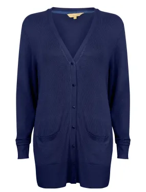 Wycliffe Button Up Cardigan in Blue Depths - Plum Tree