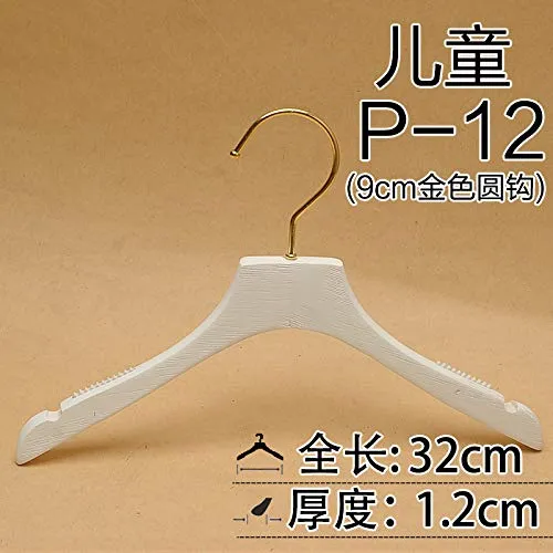 Xyijia Hanger (10Pcs/ Lot Wooden Hanger Children's Clothing Store White Washed White Brushed Baby Children's Clothing Store Gold Long Hook