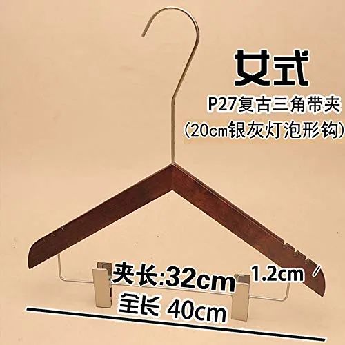 Xyijia Hanger (10Pcs/ Lot Wooden Hangers Clothing Shop Retro Wooden Men and Women Children's Clothing 20Cm Long Hook Wood Hanger Pants Rack