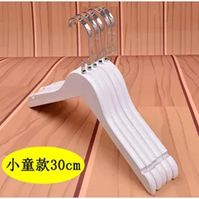 Xyijia Hanger 10Pcs/Lot 30Cm/44.5Cm White Solid Wood Clothes Rack Hotel Clothing Store Wooden Clothes Hang Anti-Skid Coat Hanger Trousers