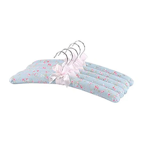 Xyijia Hanger Coat Hanger for Women Dress with Sponge Padding, Pack of 5, Floral Vanilla Cream Clothes Hangers Outdoor