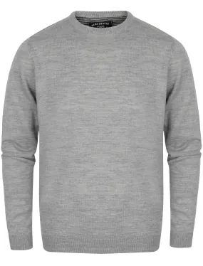 Zouma Wool Blend Crew Neck Jumper In Light Grey Marl - Kensington Eastside