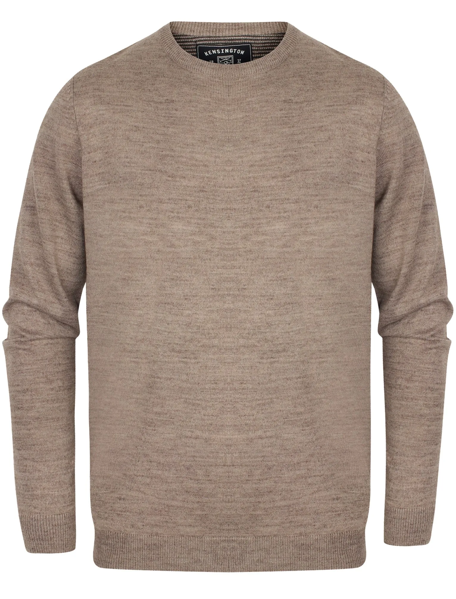 Zouma Wool Blend Crew Neck Jumper In Taupe Marl - Kensington Eastside